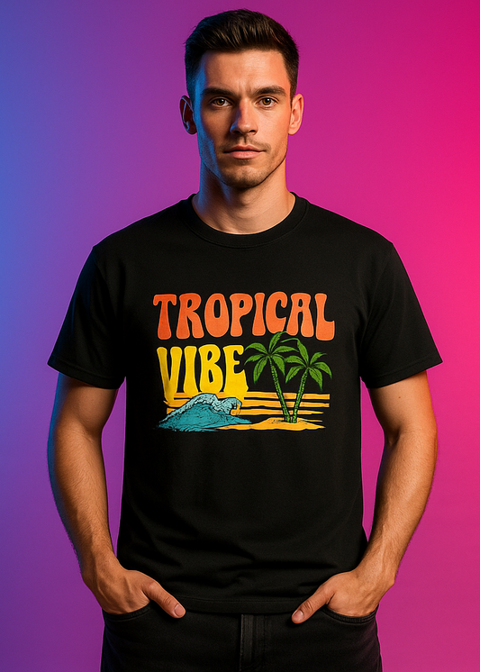 GOVEYNO TROPICAL VIBES T-shirt - Black - Male Model