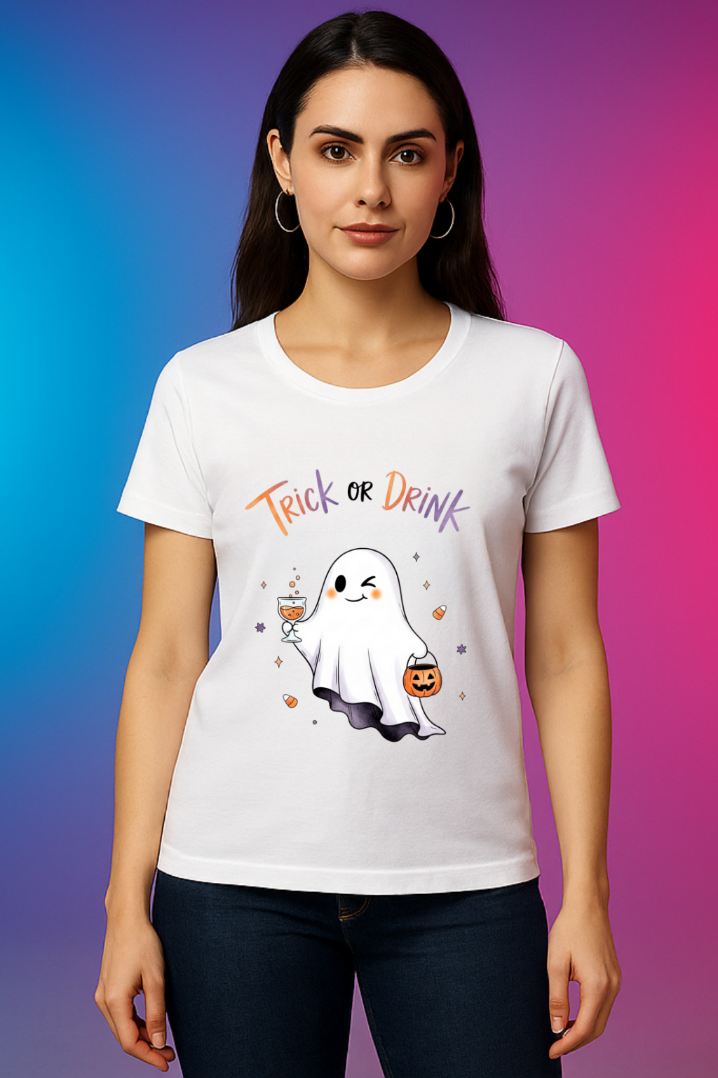 GOVEYNO DISTINCT: TRICK OR DRINK WOMEN'S T-SHIRT